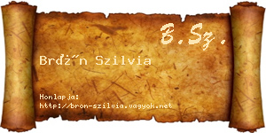 Brón Szilvia névjegykártya